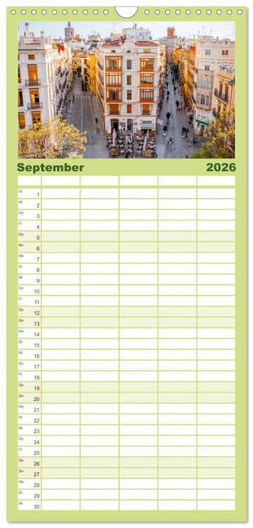 Produktbild: Familienplaner 2026 - Valencia - Eine Stadt voller Kontraste. mit 5 Spalten (Wandkalender, 21 x 45 cm) CALVENDO