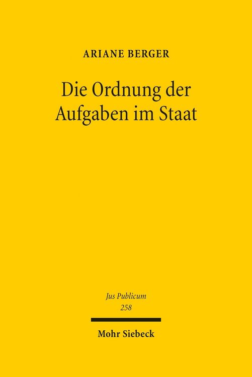 Produktbild: Die Ordnung der Aufgaben im Staat