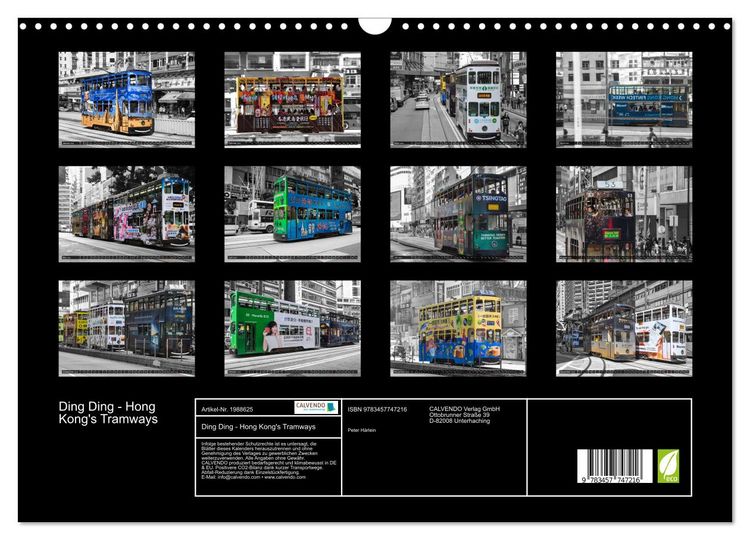 Produktbild: Ding Ding - Hong Kong's Tramways (Wandkalender 2026 DIN A3 quer), CALVENDO Monatskalender