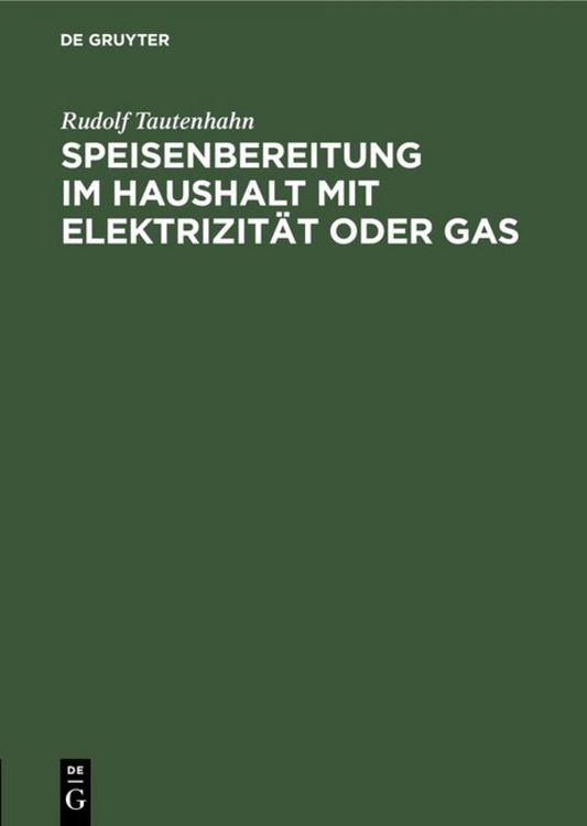 Produktbild: Speisenbereitung im Haushalt mit Elektrizit&auml;t oder Gas