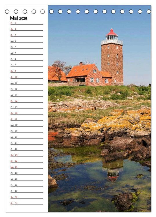 Produktbild: Leuchtt&uuml;rme in D&auml;nemark (Tischkalender 2026 DIN A5 hoch), CALVENDO Monatskalender