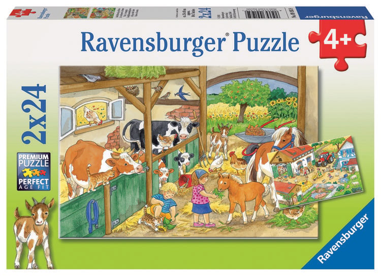 Produktbild: Puzzle Ravensburger Fr&ouml;hliches Landleben 2 X 24 Teile