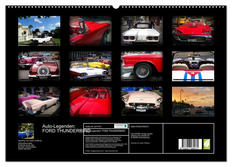 Produktbild: Auto-Legenden: FORD THUNDERBIRD (hochwertiger Premium Wandkalender 2026 DIN A2 quer), Kunstdruck in Hochglanz