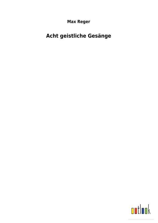 Produktbild: Acht geistliche Ges&auml;nge