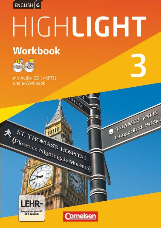 Produktbild: English G Highlight 3: 7. Schuljahr Hauptschule. Workbook mit CD-ROM (e-Workbook) und Audios online