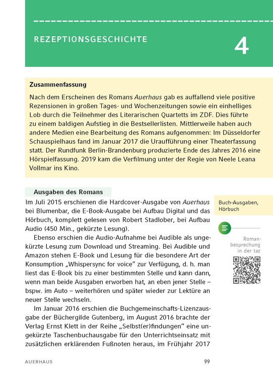 Produktbild: Auerhaus von Bov Bjerg - Textanalyse und Interpretation