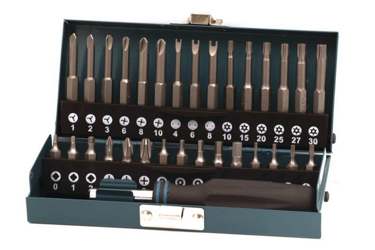 Produktbild: Wolfcraft 1386000 Bit-Set 31teilig Kreuzschlitz Phillips, Innen-Vierkant (Robertson), Sechsrund BO, Innen-Sechskant BO, Tri-Wing, TORQ, Spanner