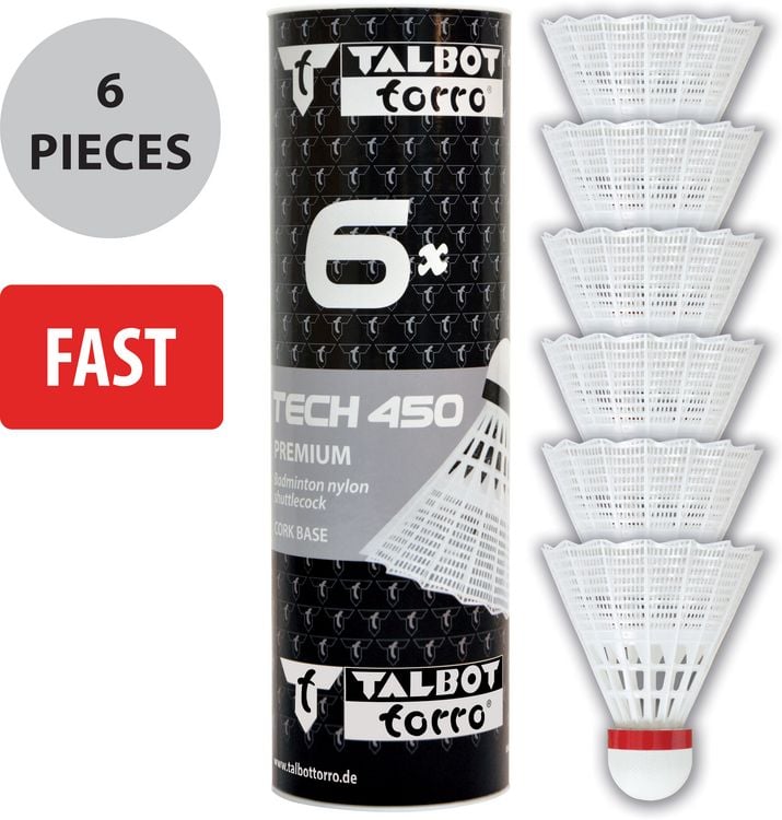 Produktbild: Badm.-Ball TECH 450 Korb:white, Speed red/fast, 6pcs.Tube