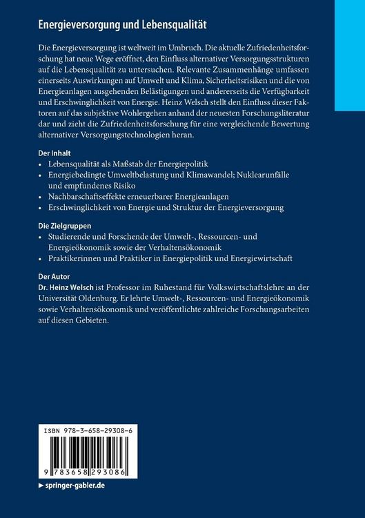Produktbild: Energieversorgung und Lebensqualit&auml;t