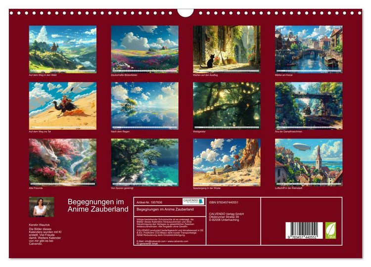 Produktbild: Begegnungen im Anime Zauberland (Wandkalender 2026 DIN A3 quer), CALVENDO Monatskalender