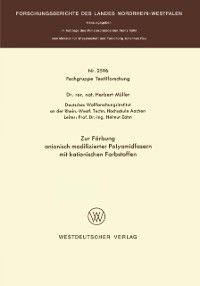 Produktbild: Zur F&auml;rbung anionisch modifizierter Polyamidfasern mit kationischen Farbstoffen