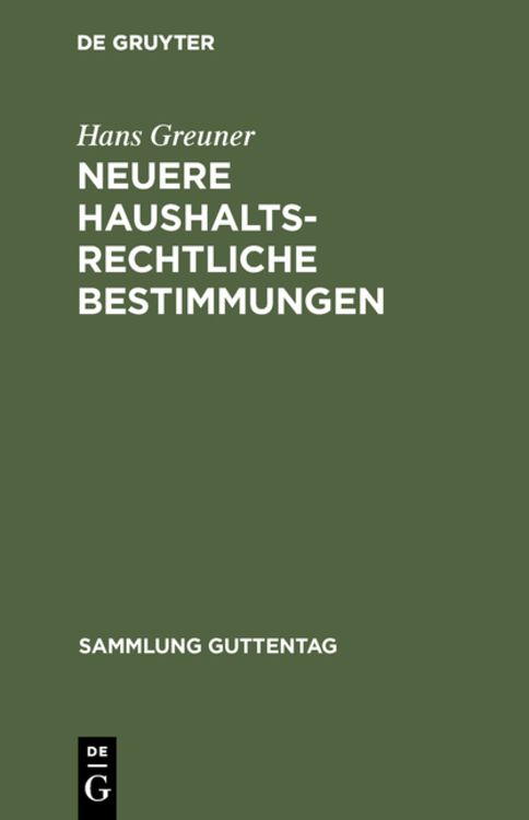 Produktbild: Neuere haushaltsrechtliche Bestimmungen