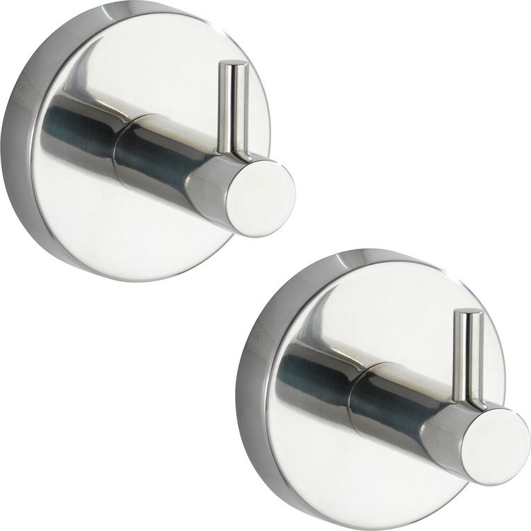 Produktbild: Wandhaken Uno Mod. Bosio Edelstahl gl&auml;nzend 2er Set, rostfrei