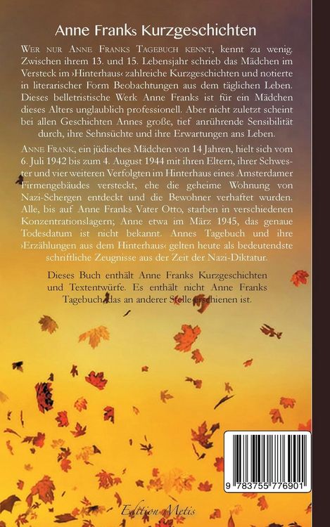 Produktbild: Anne Franks Kurzgeschichten
