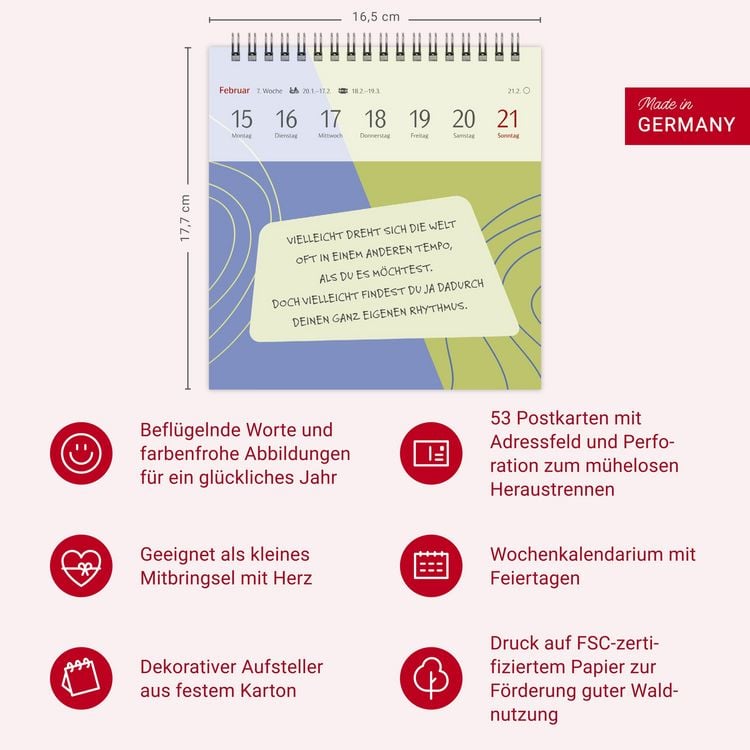 Produktbild: Clara Louise: Dort, wo die Sterne funkeln Premium-Postkartenkalender 2027 - 53 Postkarten mit poetischen Gedanken