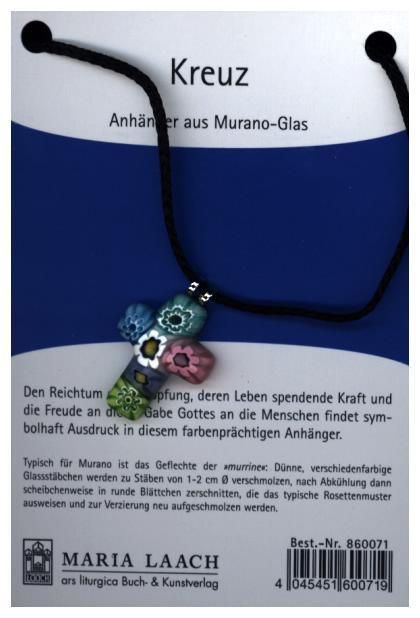 Produktbild: Kreuzanh&auml;nger aus Muranoglas, mehrfarbig