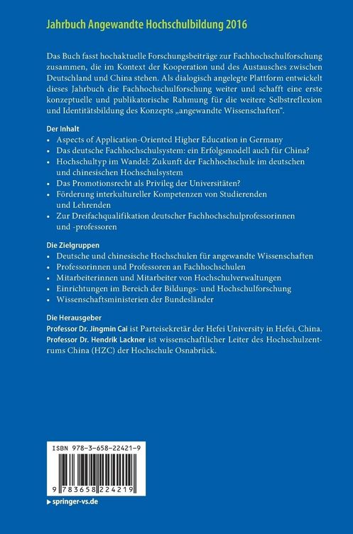 Produktbild: Jahrbuch Angewandte Hochschulbildung 2016