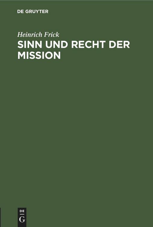 Produktbild: Sinn und Recht der Mission