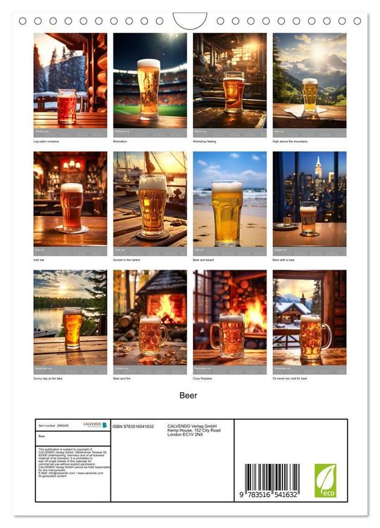 Produktbild: Beer (Wall Calendar 2026 DIN A4 portrait), CALVENDO 12 Month Wall Calendar