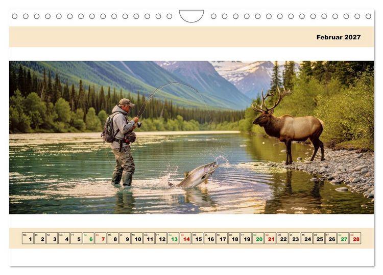 Produktbild: Alaska - Angeln auf Lachs - Panorama (Wandkalender 2027 DIN A4 quer), CALVENDO Monatskalender