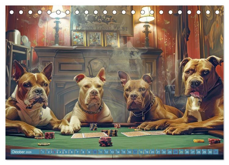 Produktbild: Gangsterhunde - KI-Bilder (Tischkalender 2026 DIN A5 quer), CALVENDO Monatskalender