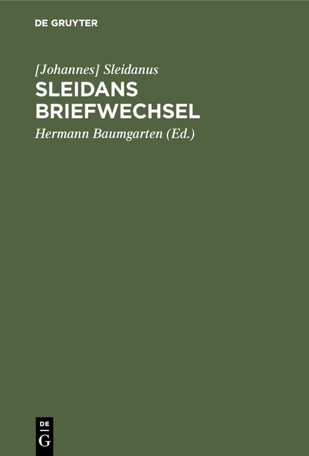 Produktbild: Sleidans Briefwechsel