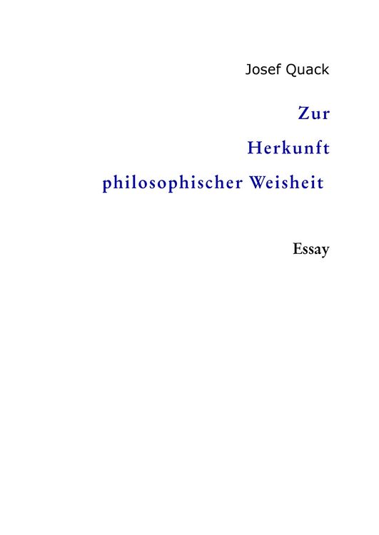 Produktbild: Zur Herkunft philosophischer Weisheit