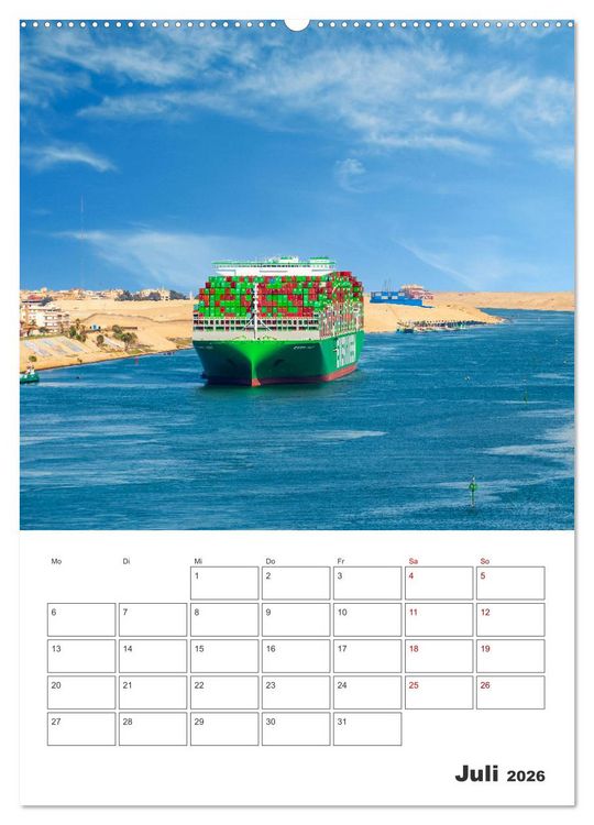 Produktbild: Suezkanal - Urlaubsplaner (hochwertiger Premium Wandkalender 2026 DIN A2 hoch), Kunstdruck in Hochglanz