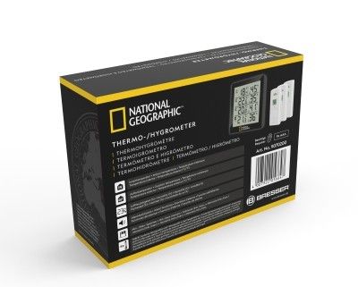 Produktbild: Bresser 13222 - NATIONAL GEOGRAPHIC Digitales Thermo-Hygrometer f&uuml;r 4 Messbereiche, schwarz