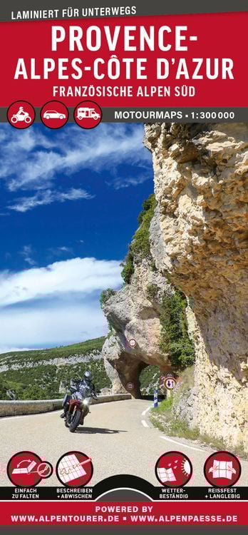 Bild vom Artikel MoTourMaps Provence-Alpes-Côte d'Azur (Französische Alpen Süd) Auto- und Motorradkarte 1:300.000 vom Autor MoTourMedia