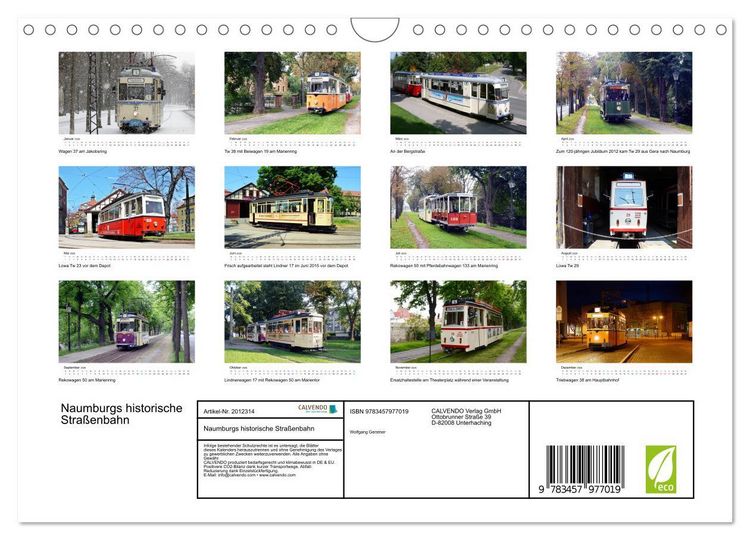 Produktbild: Naumburgs historische Stra&szlig;enbahn (Wandkalender 2026 DIN A4 quer), CALVENDO Monatskalender