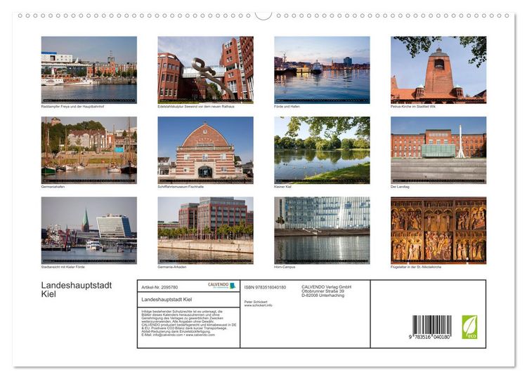 Produktbild: Landeshauptstadt Kiel (hochwertiger Premium Wandkalender 2026 DIN A2 quer), Kunstdruck in Hochglanz
