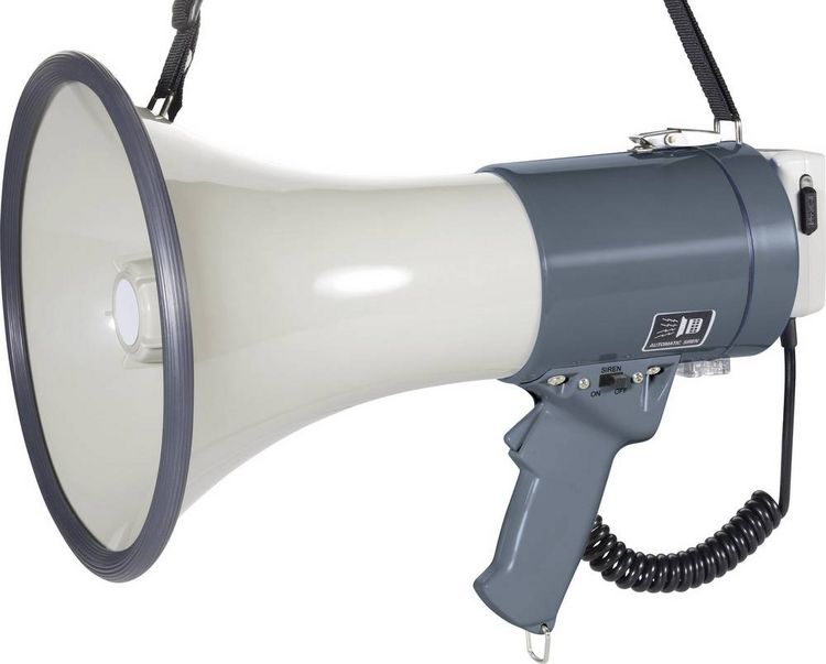 Produktbild: SpeaKa Professional ER-66S Megaphon mit Handmikrofon, mit Haltegurt, integrierte Sounds