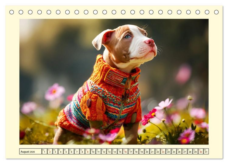 Produktbild: Pit Bull Terrier. Zwischen Wildblumen und Gro&szlig;stadtglanz (Tischkalender 2026 DIN A5 quer), CALVENDO Monatskalender
