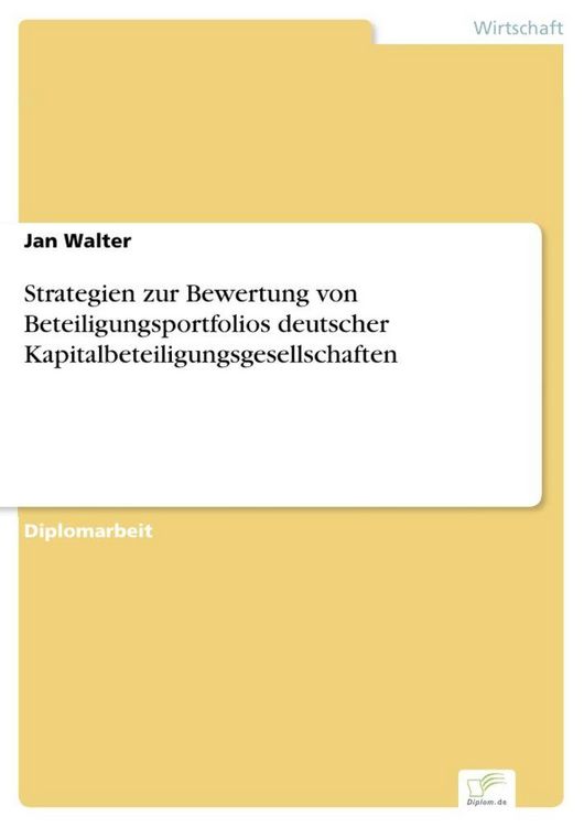 Produktbild: Strategien zur Bewertung von Beteiligungsportfolios deutscher Kapitalbeteiligungsgesellschaften