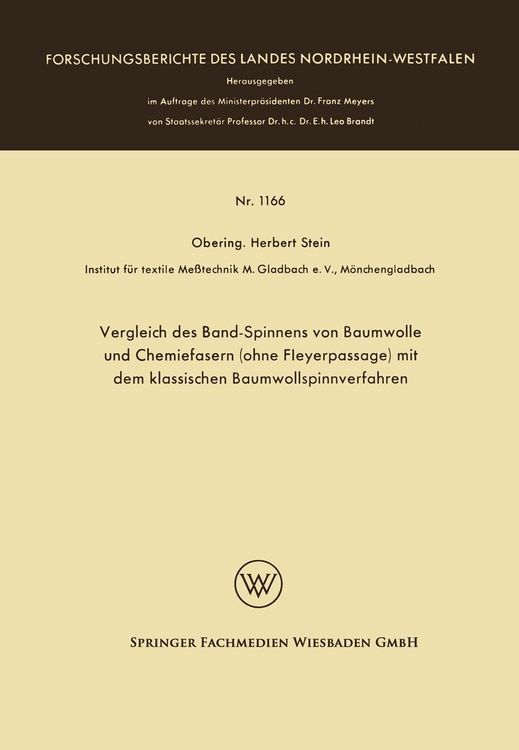 Produktbild: Vergleich des Band-Spinnens von Baumwolle und Chemiefasern (ohne Fleyerpassage) mit dem klassischen Baumwollspinnverfahren