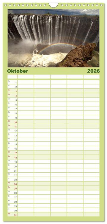 Produktbild: Familienplaner 2026 - Faszination Naturwunder mit 5 Spalten (Wandkalender, 21 x 45 cm) CALVENDO