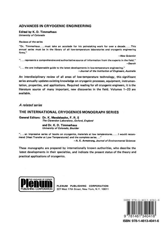 Produktbild: Advances in Cryogenic Engineering