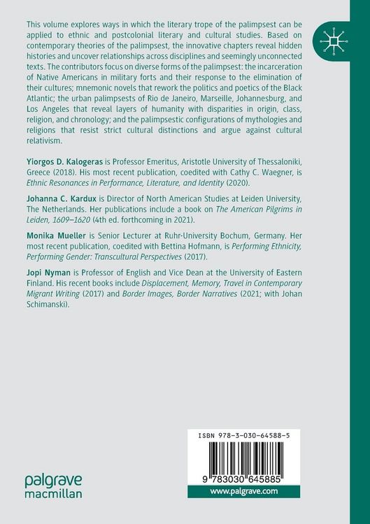 Produktbild: Palimpsests in Ethnic and Postcolonial Literature and Culture