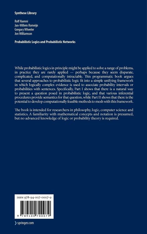 Produktbild: Probabilistic Logics and Probabilistic Networks