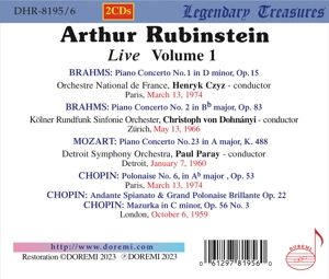 Produktbild: Arthur Rubinstein: Live,Vol.1