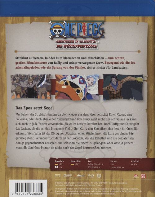 Produktbild: One Piece - 8. Film: Abenteuer in Alabasta - Die W&uuml;stenprinzessin