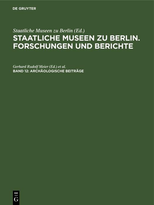Produktbild: Arch&auml;ologische Beitr&auml;ge