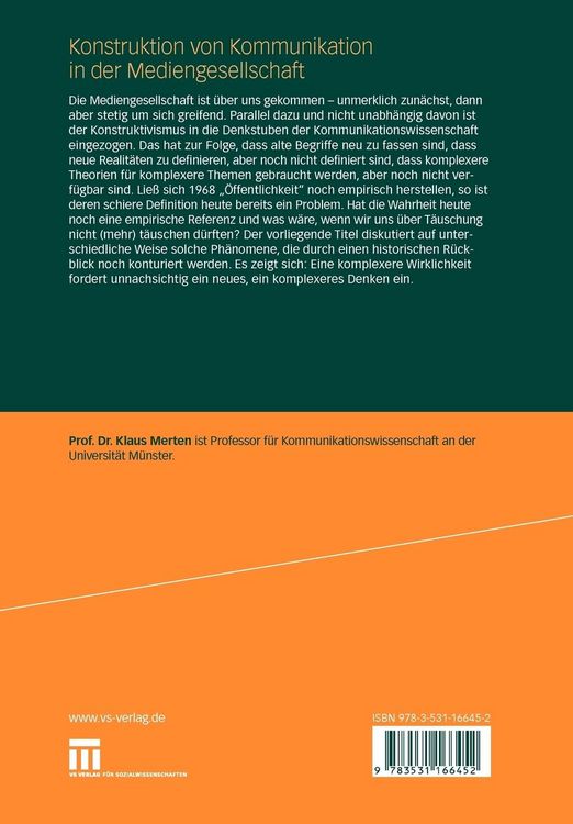 Produktbild: Konstruktion von Kommunikation in der Mediengesellschaft