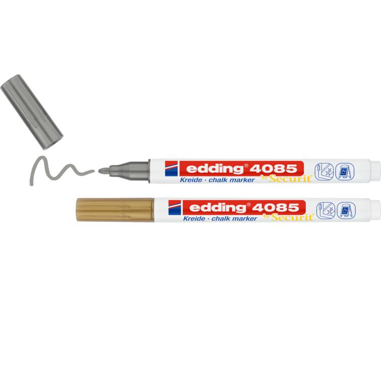 Produktbild: edding Kreidemarker 4085 gold silber 1-2mm 2 St&uuml;ck