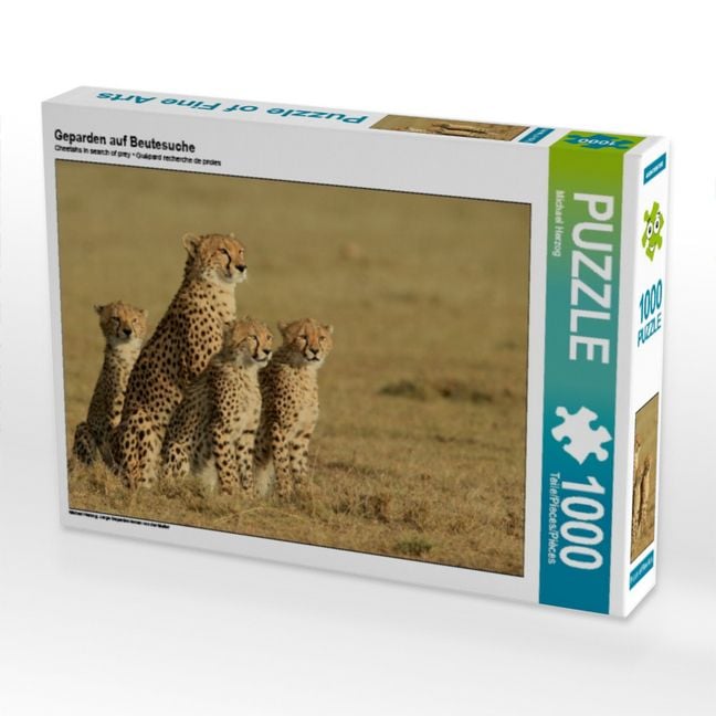 Produktbild: CALVENDO Puzzle Geparden auf Beutesuche 1000 Teile Puzzle quer | 1000 Teile Lege-Gr&ouml;&szlig;e 64 &times; 48 cm Foto-Puzzle f&uuml;r gl&uuml;ckliche Stunden