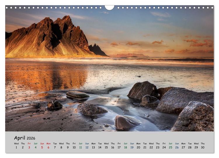 Produktbild: Natural scenery of Iceland (Wall Calendar 2026 DIN A3 landscape), CALVENDO 12 Month Wall Calendar
