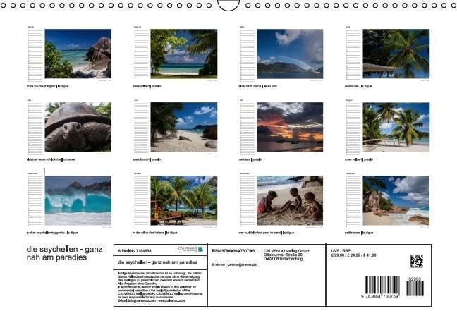 Produktbild: die seychellen - ganz nah am paradies (Wandkalender immerw&auml;hrend DIN A3 quer)