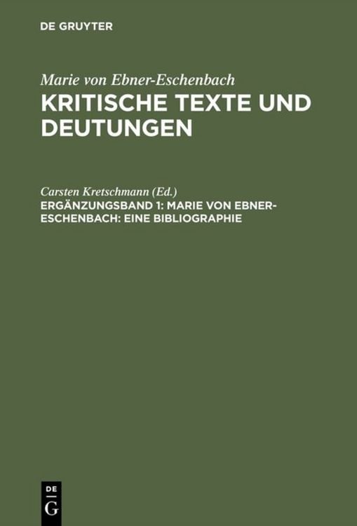 Produktbild: Marie von Ebner-Eschenbach: Eine Bibliographie