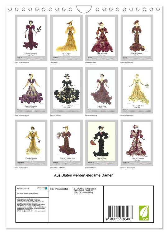 Produktbild: Aus Bl&uuml;ten werden elegante Damen (Wandkalender 2026 DIN A4 hoch), CALVENDO Monatskalender